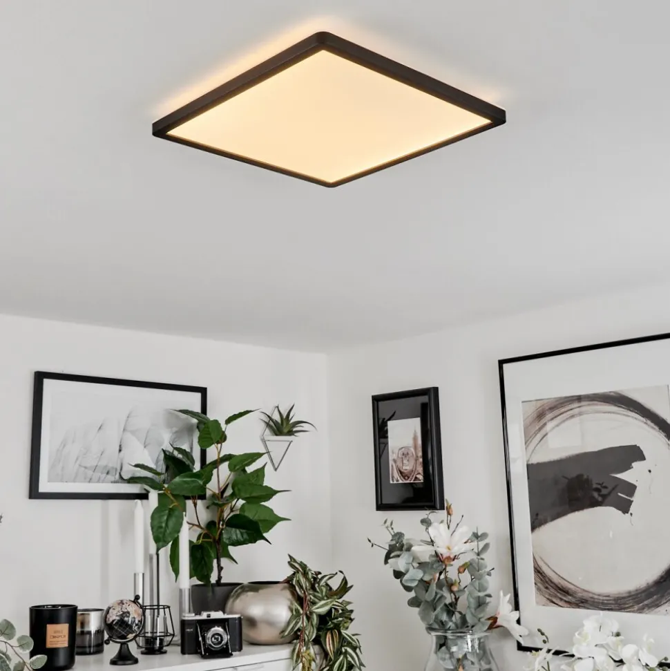 Plafonnier Sasinhosa Led Noir, 1 Lumiere, Telecommandes