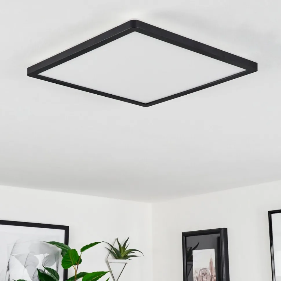 Plafonnier Sasinhosa Led Noir, 1 Lumiere, Telecommandes