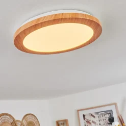 Plafonnier Siguna Led Couleur Bois, 1 Lumiere