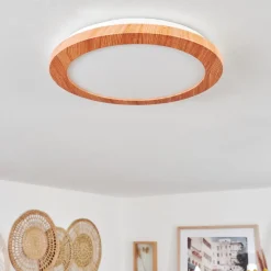 Plafonnier Siguna Led Couleur Bois, 1 Lumiere