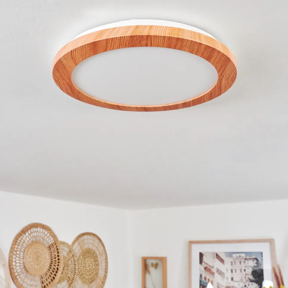 Plafonnier Siguna Led Couleur Bois, 1 Lumiere