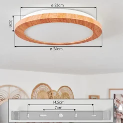 Plafonnier Siguna Led Couleur Bois, 1 Lumiere