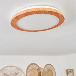 Plafonnier Siguna Led Couleur Bois, 1 Lumiere