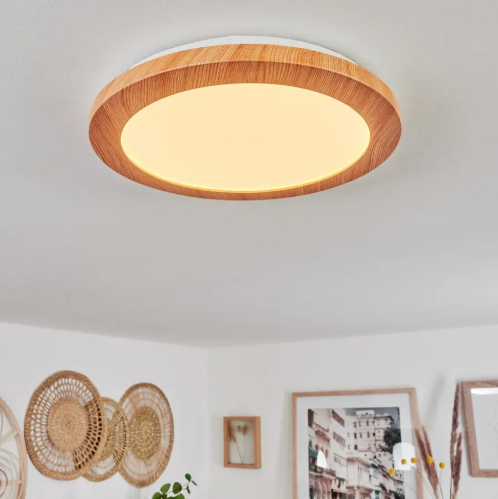 Plafonnier Siguna Led Couleur Bois, 1 Lumiere