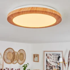 Plafonnier Siguna Led Couleur Bois, 1 Lumiere