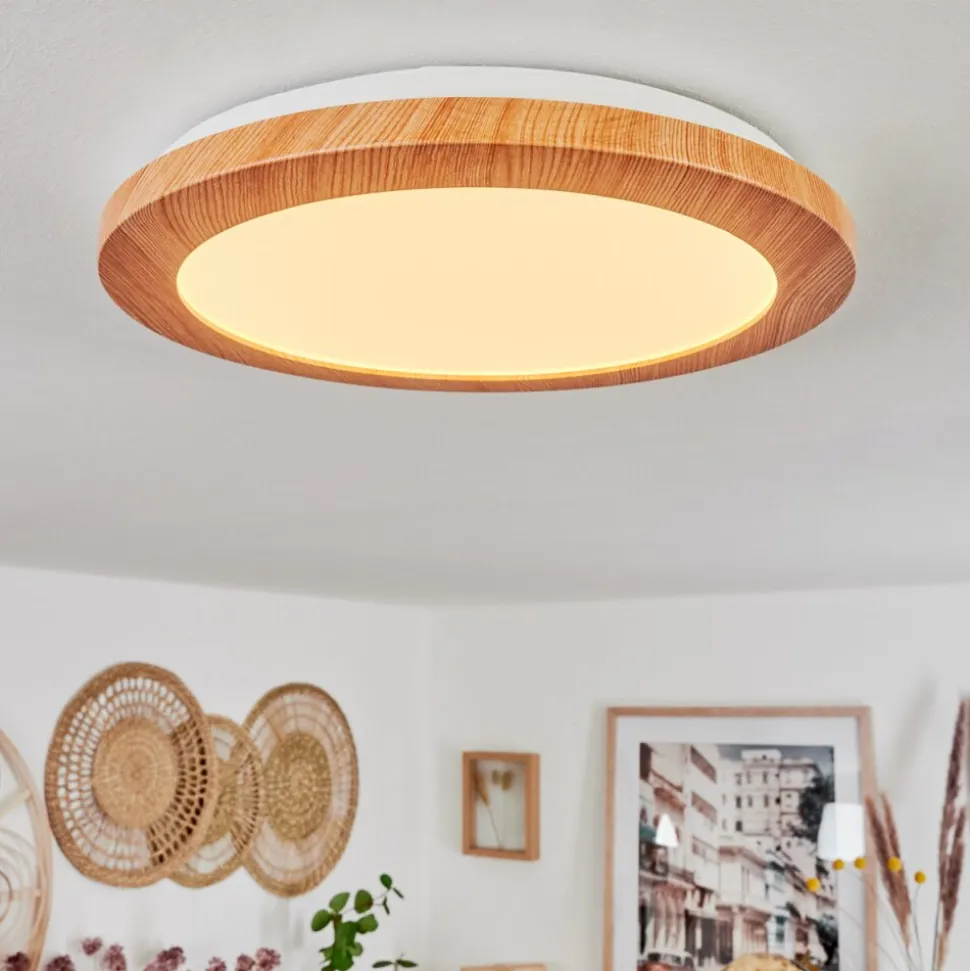 Plafonnier Siguna Led Couleur Bois, 1 Lumiere