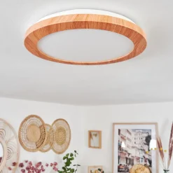 Plafonnier Siguna Led Couleur Bois, 1 Lumiere