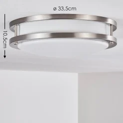 Plafonnier Sora Led Nickel Mat, Blanc, 1 Lumiere