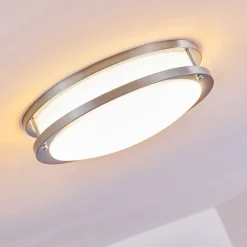 Plafonnier Sora Led Nickel Mat, Blanc, 1 Lumiere