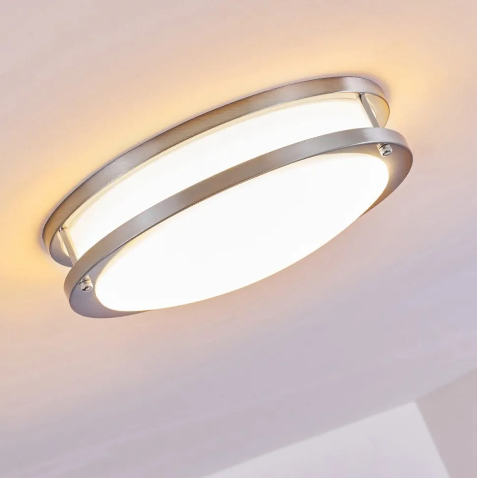 Plafonnier Sora Led Nickel Mat, Blanc, 1 Lumiere