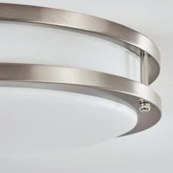 Plafonnier Sora Led Nickel Mat, Blanc, 1 Lumiere