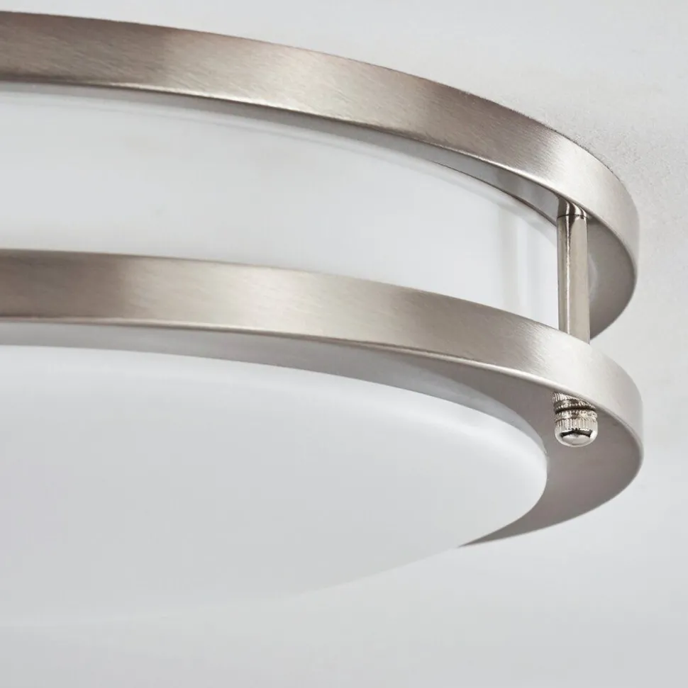 Plafonnier Sora Led Nickel Mat, Blanc, 1 Lumiere