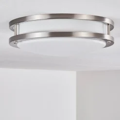 Plafonnier Sora Led Nickel Mat, Blanc, 1 Lumiere