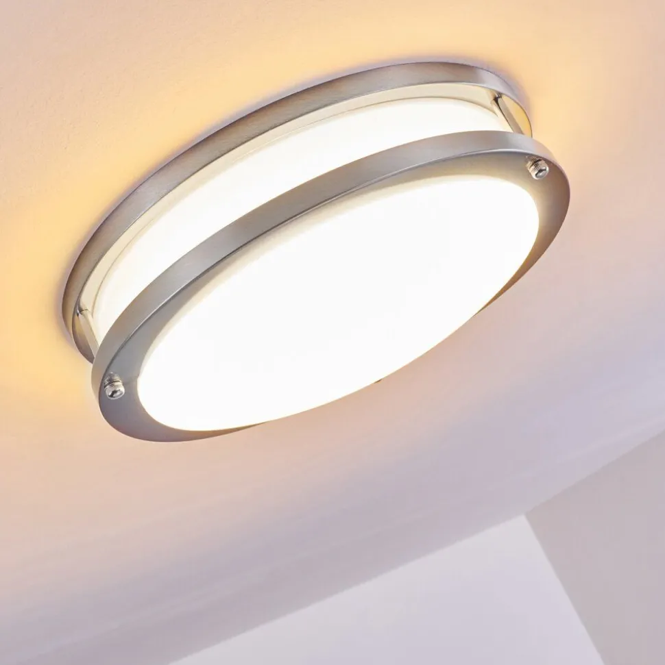 Plafonnier Sora Led Nickel Mat, Blanc, 1 Lumiere