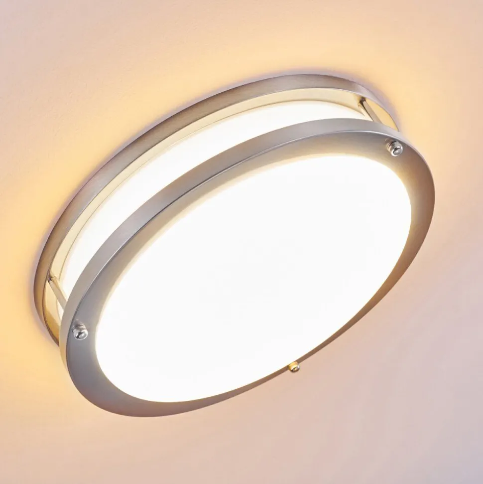 Plafonnier Sora Led Nickel Mat, Blanc, 1 Lumiere