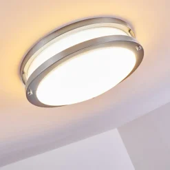 Plafonnier Sora Led Nickel Mat, Blanc, 1 Lumiere