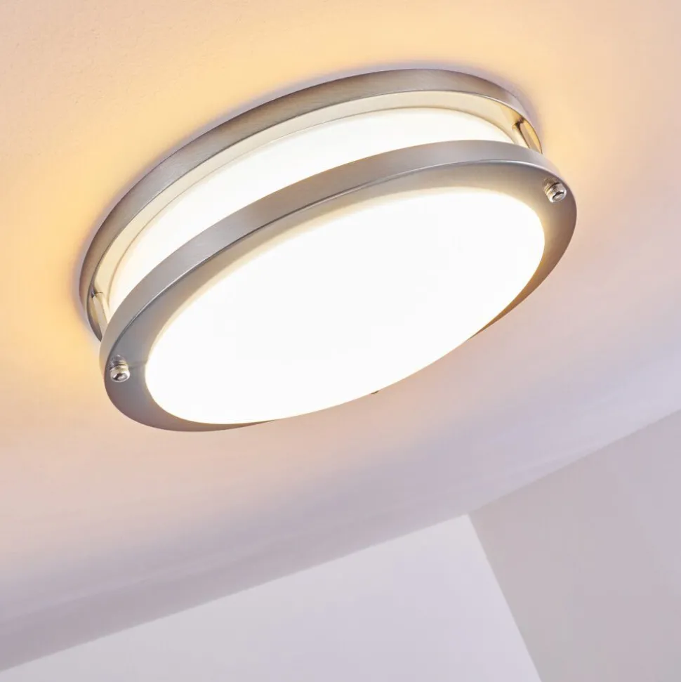 Plafonnier Sora Led Nickel Mat, Blanc, 1 Lumiere