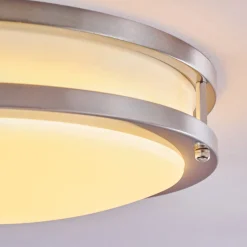 Plafonnier Sora Led Nickel Mat, Blanc, 1 Lumiere