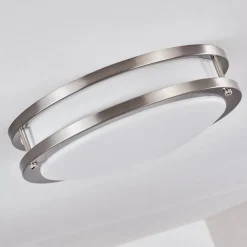 Plafonnier Sora Led Nickel Mat, Blanc, 1 Lumiere