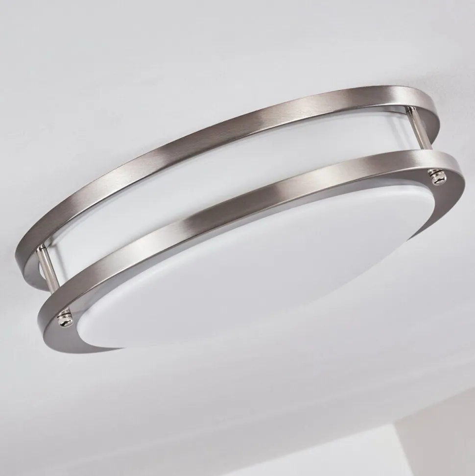 Plafonnier Sora Led Nickel Mat, Blanc, 1 Lumiere
