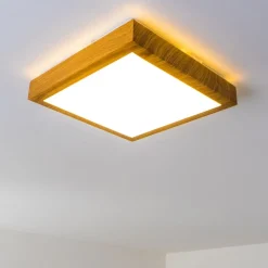 Plafonnier Sora Wood Led Bois Clair, 1 Lumiere
