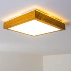Plafonnier Sora Wood Led Bois Clair, 1 Lumiere