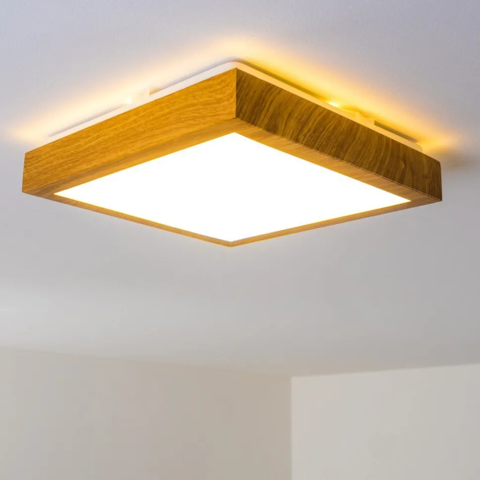 Plafonnier Sora Wood Led Bois Clair, 1 Lumiere