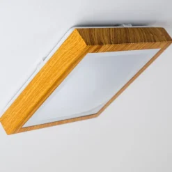 Plafonnier Sora Wood Led Bois Clair, 1 Lumiere