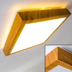 Plafonnier Sora Wood Led Bois Clair, 1 Lumiere