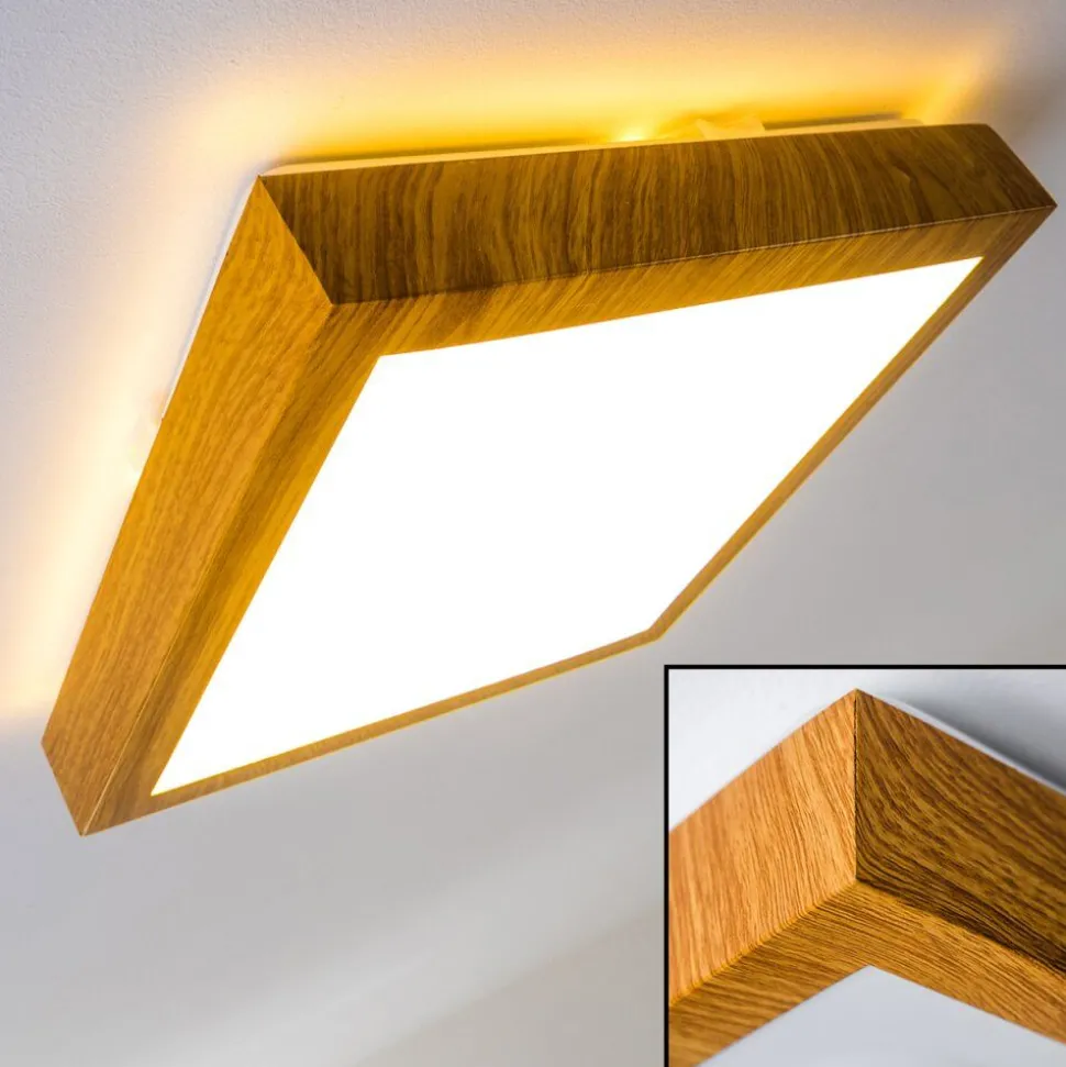 Plafonnier Sora Wood Led Bois Clair, 1 Lumiere