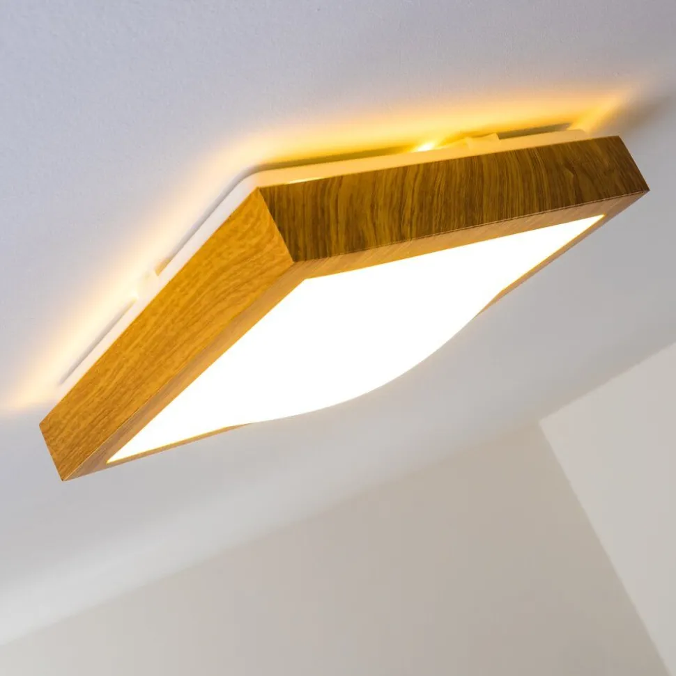 Plafonnier Sora Wood Led Bois Clair, 1 Lumiere