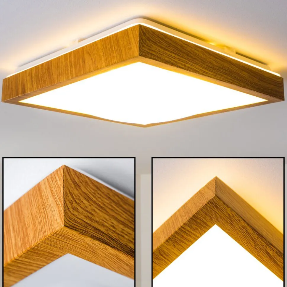 Plafonnier Sora Wood Led Bois Clair, 1 Lumiere