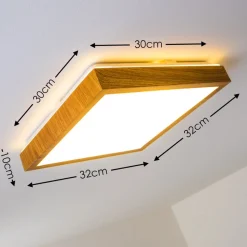 Plafonnier Sora Wood Led Bois Clair, 1 Lumiere