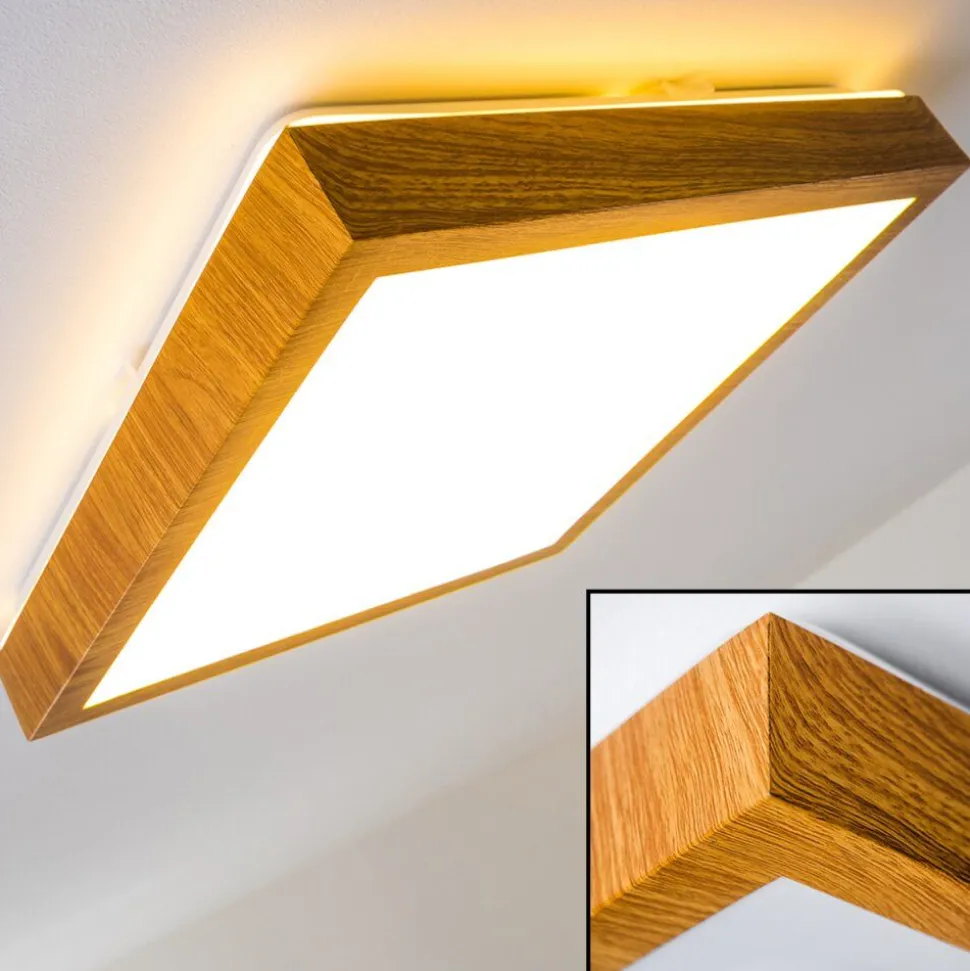 Plafonnier Sora Wood Led Bois Clair, 1 Lumiere