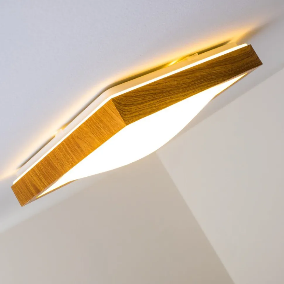 Plafonnier Sora Wood Led Bois Clair, 1 Lumiere