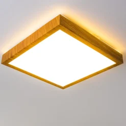 Plafonnier Sora Wood Led Bois Clair, 1 Lumiere