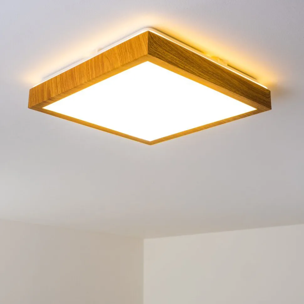 Plafonnier Sora Wood Led Bois Clair, 1 Lumiere
