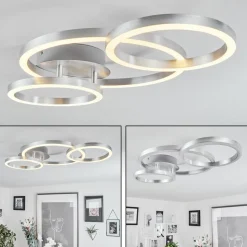 Plafonnier Sorte Led Nickel Mat, 1 Lumiere