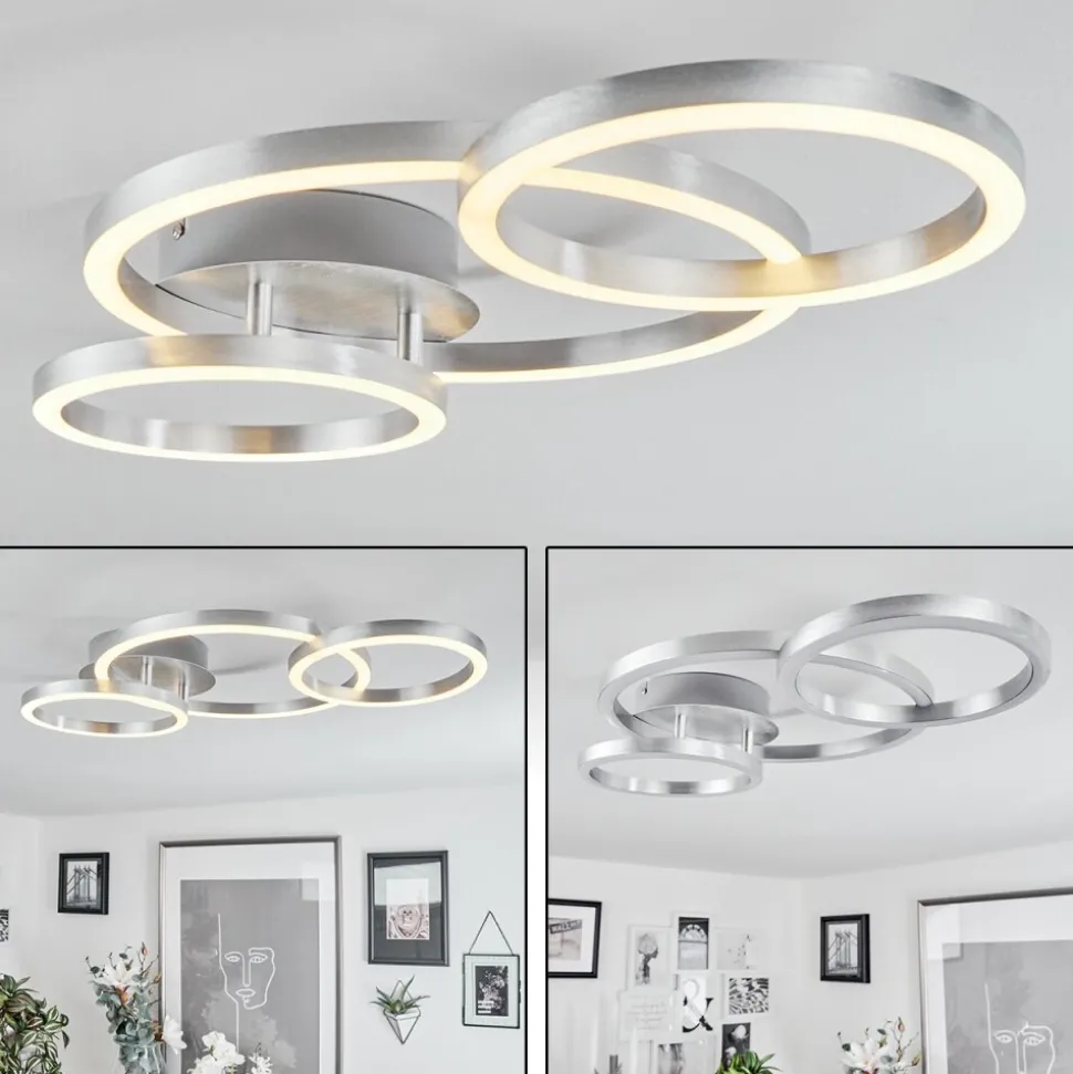 Plafonnier Sorte Led Nickel Mat, 1 Lumiere