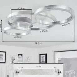Plafonnier Sorte Led Nickel Mat, 1 Lumiere