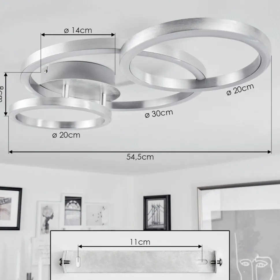 Plafonnier Sorte Led Nickel Mat, 1 Lumiere