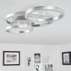 Plafonnier Sorte Led Nickel Mat, 1 Lumiere