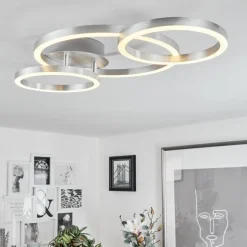 Plafonnier Sorte Led Nickel Mat, 1 Lumiere