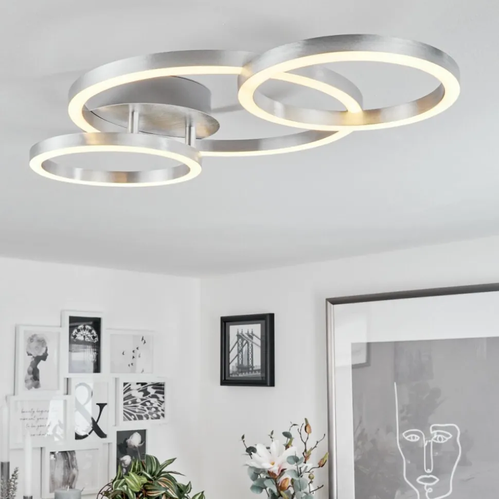 Plafonnier Sorte Led Nickel Mat, 1 Lumiere