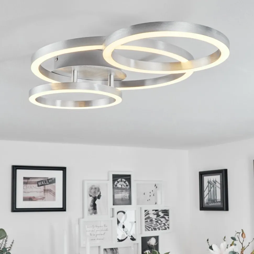 Plafonnier Sorte Led Nickel Mat, 1 Lumiere