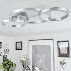 Plafonnier Sorte Led Nickel Mat, 1 Lumiere