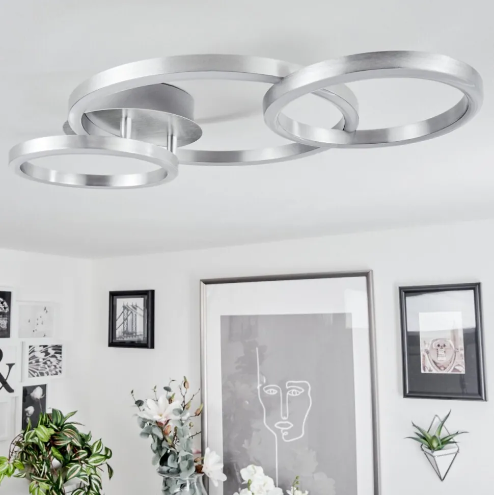 Plafonnier Sorte Led Nickel Mat, 1 Lumiere