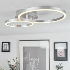 Plafonnier Sorte Led Nickel Mat, 1 Lumiere