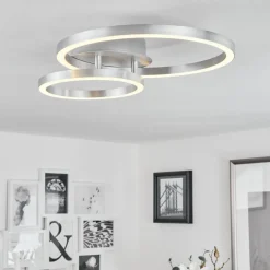 Plafonnier Sorte Led Nickel Mat, 1 Lumiere