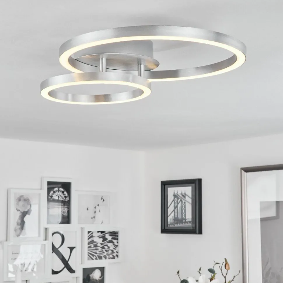 Plafonnier Sorte Led Nickel Mat, 1 Lumiere